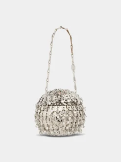 Store Sac 1969 Sphère argent à cristaux Sacs De Soirée | Le Sac 1969