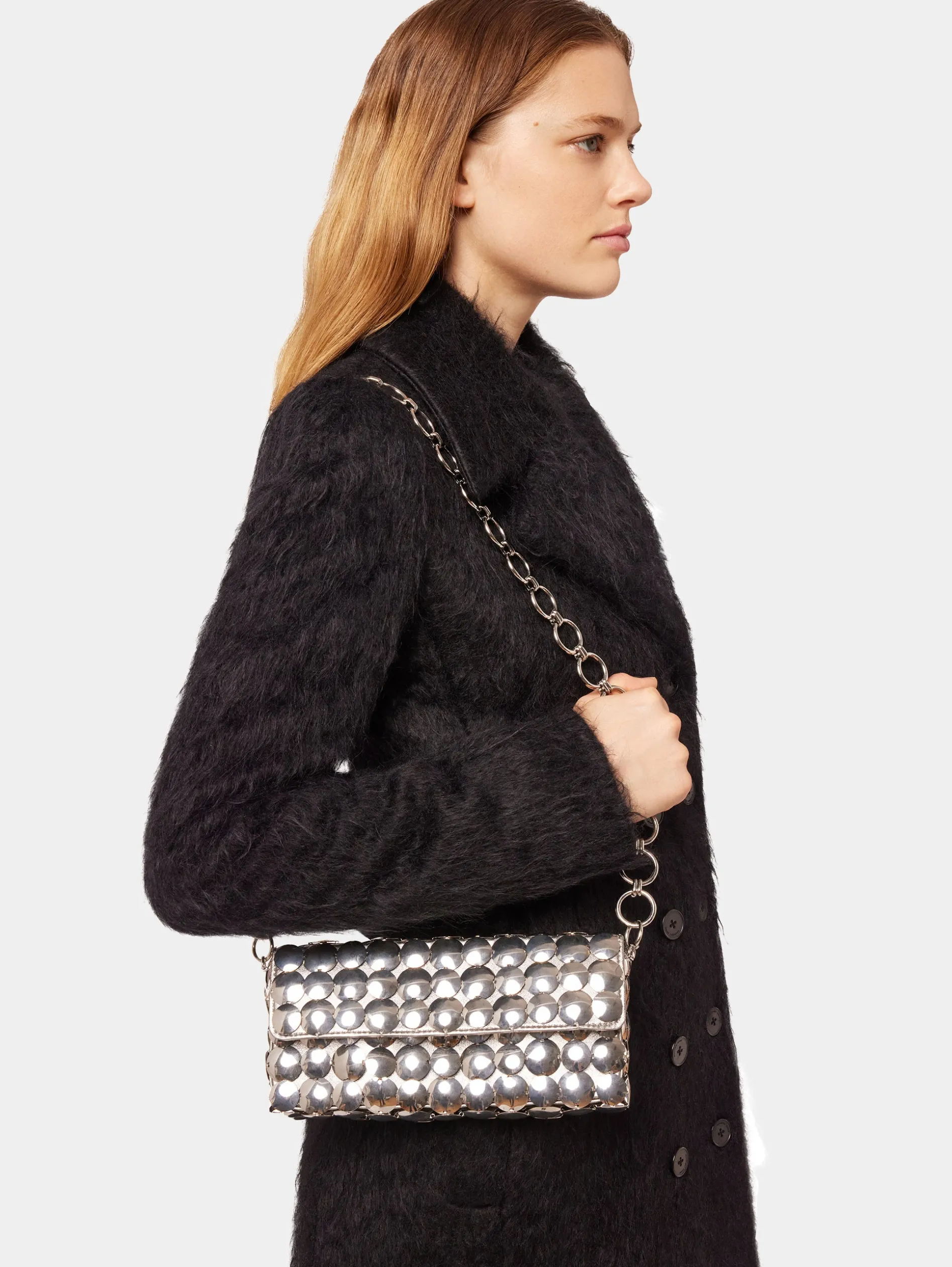 Online Sac argent métallisé en aluminium Sacs De Soirée | Sacs Porté Épaule