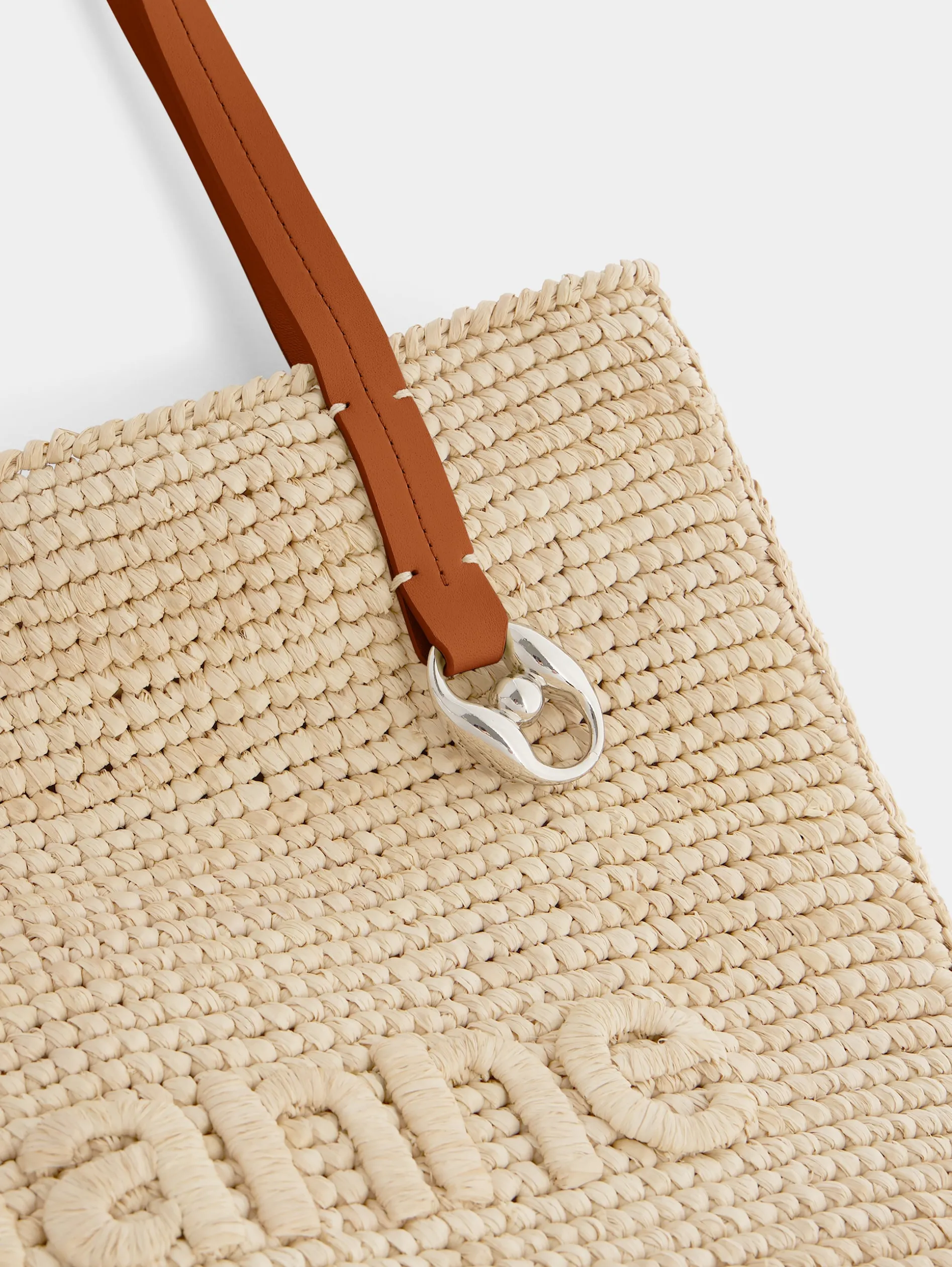Store Sac cabas en raphia beige Sacs Porté Épaule