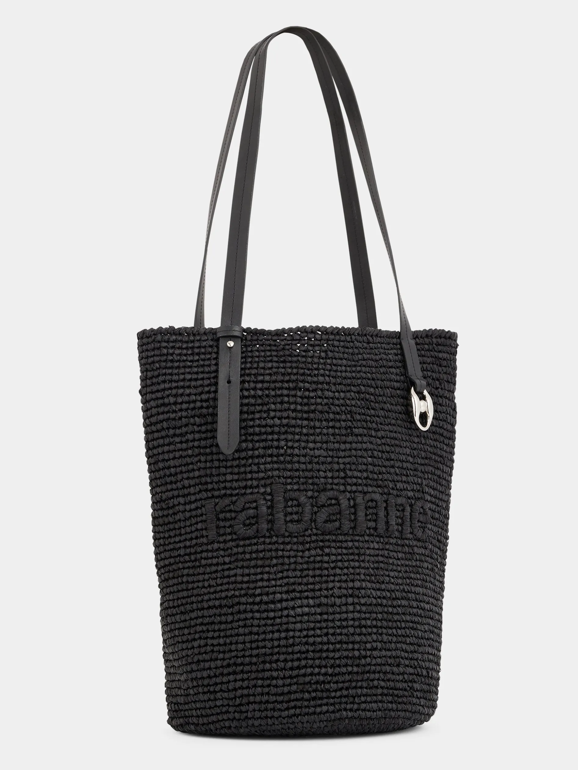 Sale Sac cabas en raphia noir avec logo Sacs Porté Épaule
