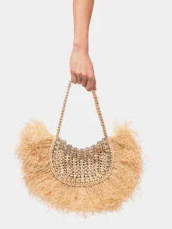 Best Sale Sac moon 1969 à franges en raphia naturel Sacs Porté Épaule | Le Sac 1969