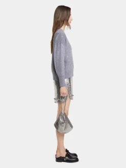 Clearance Sac pochette cotte de maille argentée Sacs De Soirée | Sacs Porté Épaule