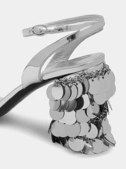 Outlet Sandales à talons pastilles sparkle argent Sélection De Soirée | Chaussures