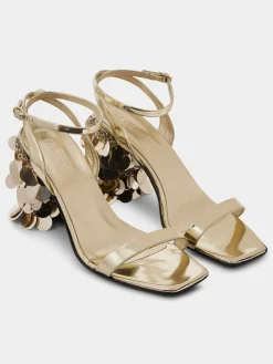 Online Sandales dorées à talons ornés de pastilles sparkles Sélection De Soirée | Chaussures