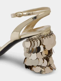 Online Sandales dorées à talons ornés de pastilles sparkles Sélection De Soirée | Chaussures
