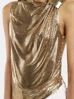 Online TOP ASYMETRIQUE DRAPé EN MESH Hauts