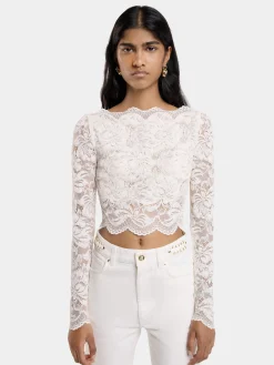 Best Sale TOP CROP ivoire EN dentelle Sélection De Soirée | Hauts