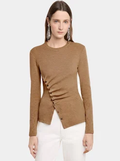 Best Sale TOP DRAPé PRESSION EN LAINE Maille | Hauts