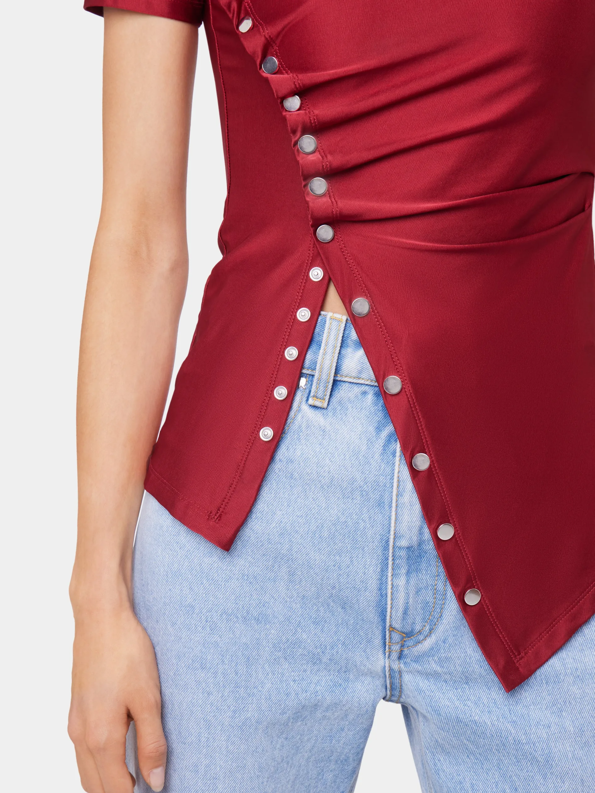 Discount TOP MANCHES COURTES DRAPE EN JERSEY Sélection De Soirée | Petits Cadeaux