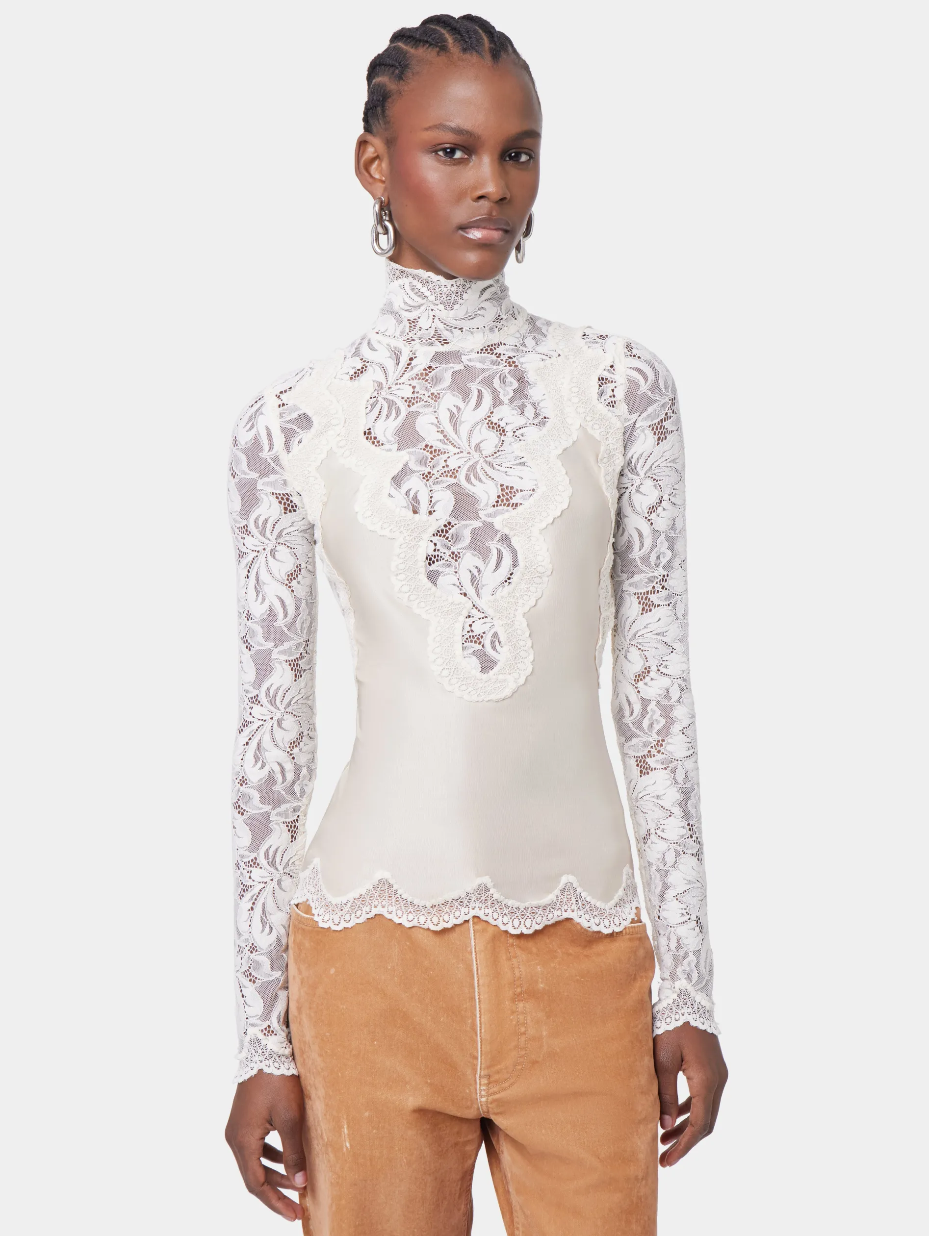 Sale TOP MANCHES LONGUES NOIR EN DENTELLE Sélection De Soirée