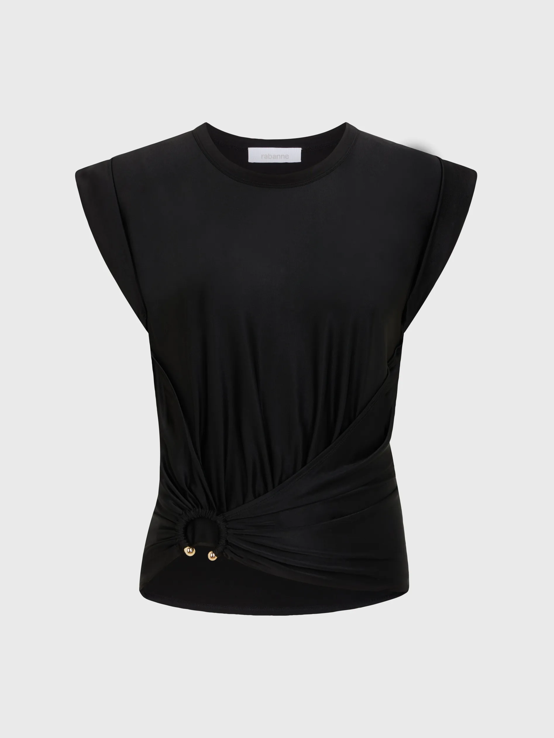 Outlet Top noir à piercing signature Hauts