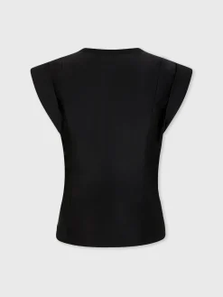 Outlet Top noir à piercing signature Hauts