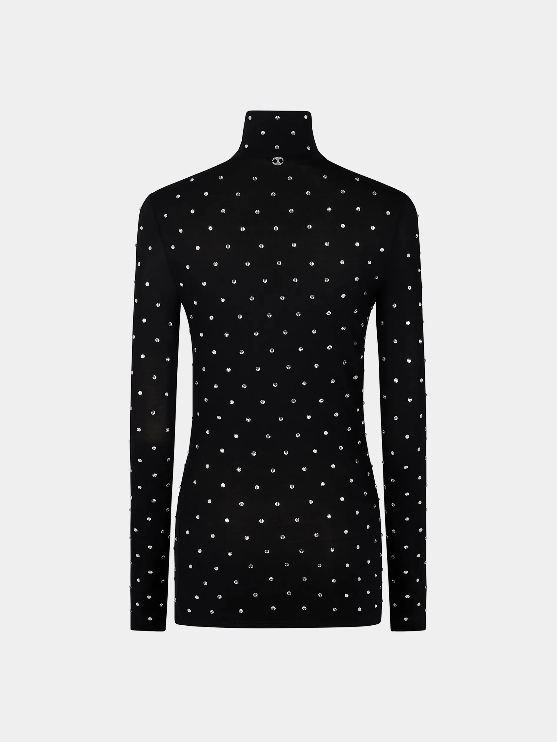 Discount TOP NOIR EN JERSEY SECONDE PEAU ORNÉ DE CRISTAUX Hauts