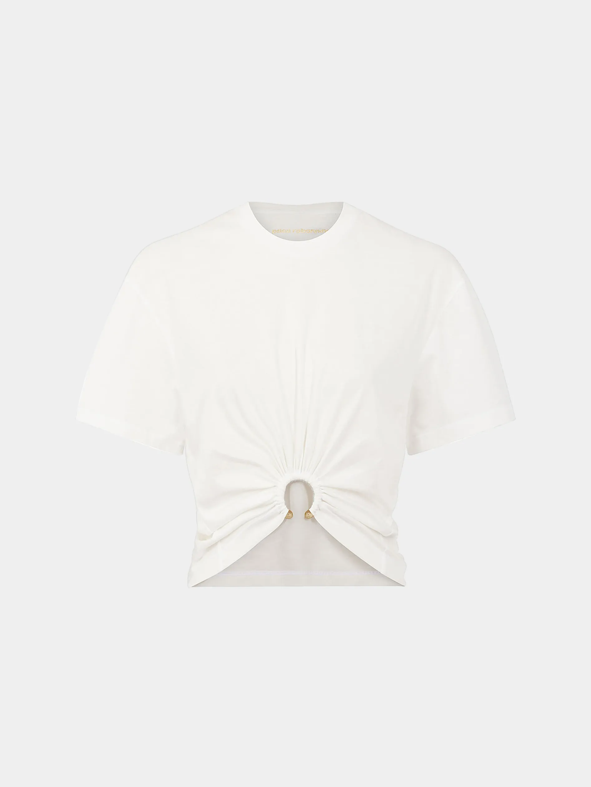 New T-shirt en jersey blanc à détail anneau Petits Cadeaux | Hauts