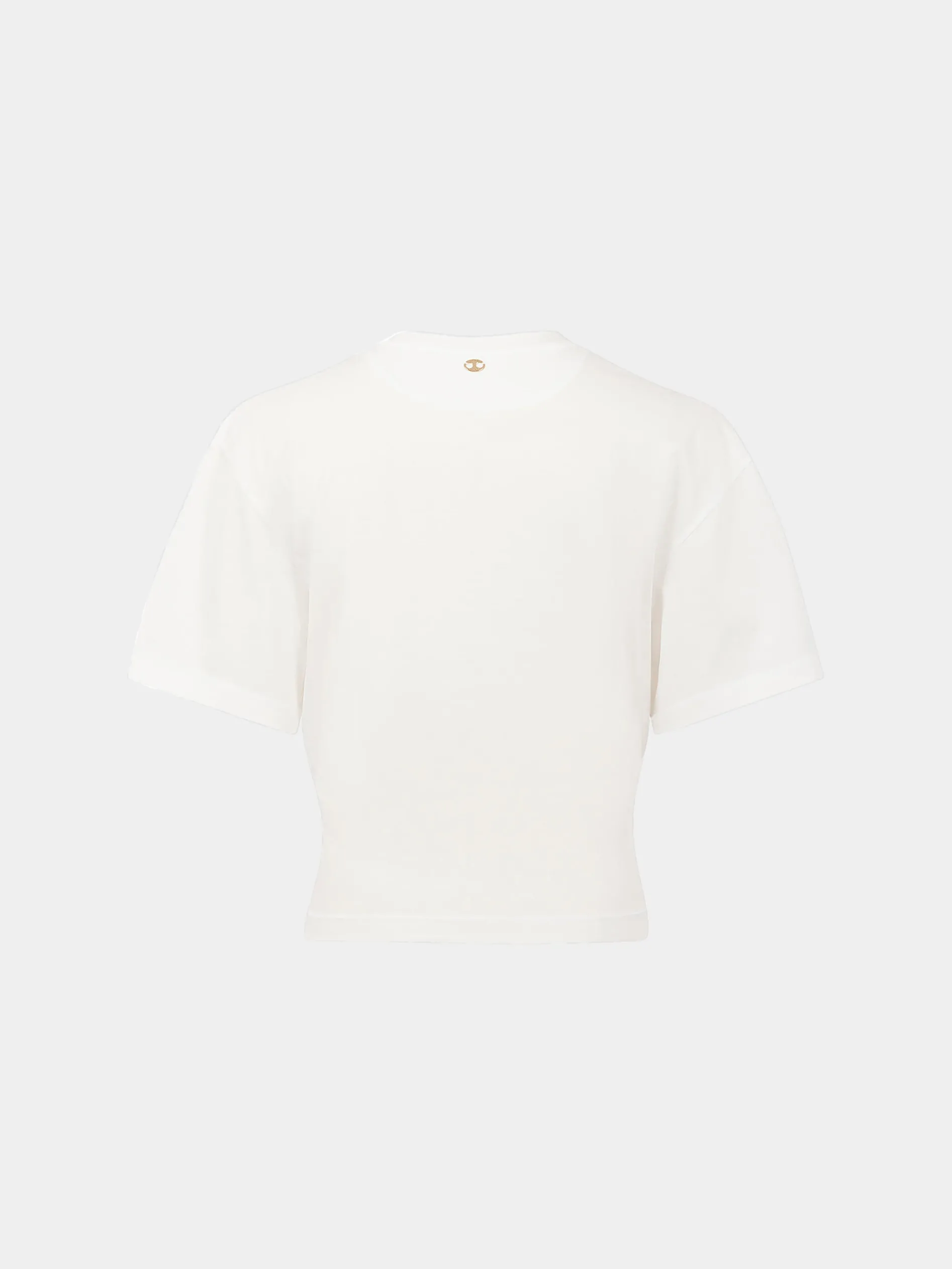 New T-shirt en jersey blanc à détail anneau Petits Cadeaux | Hauts