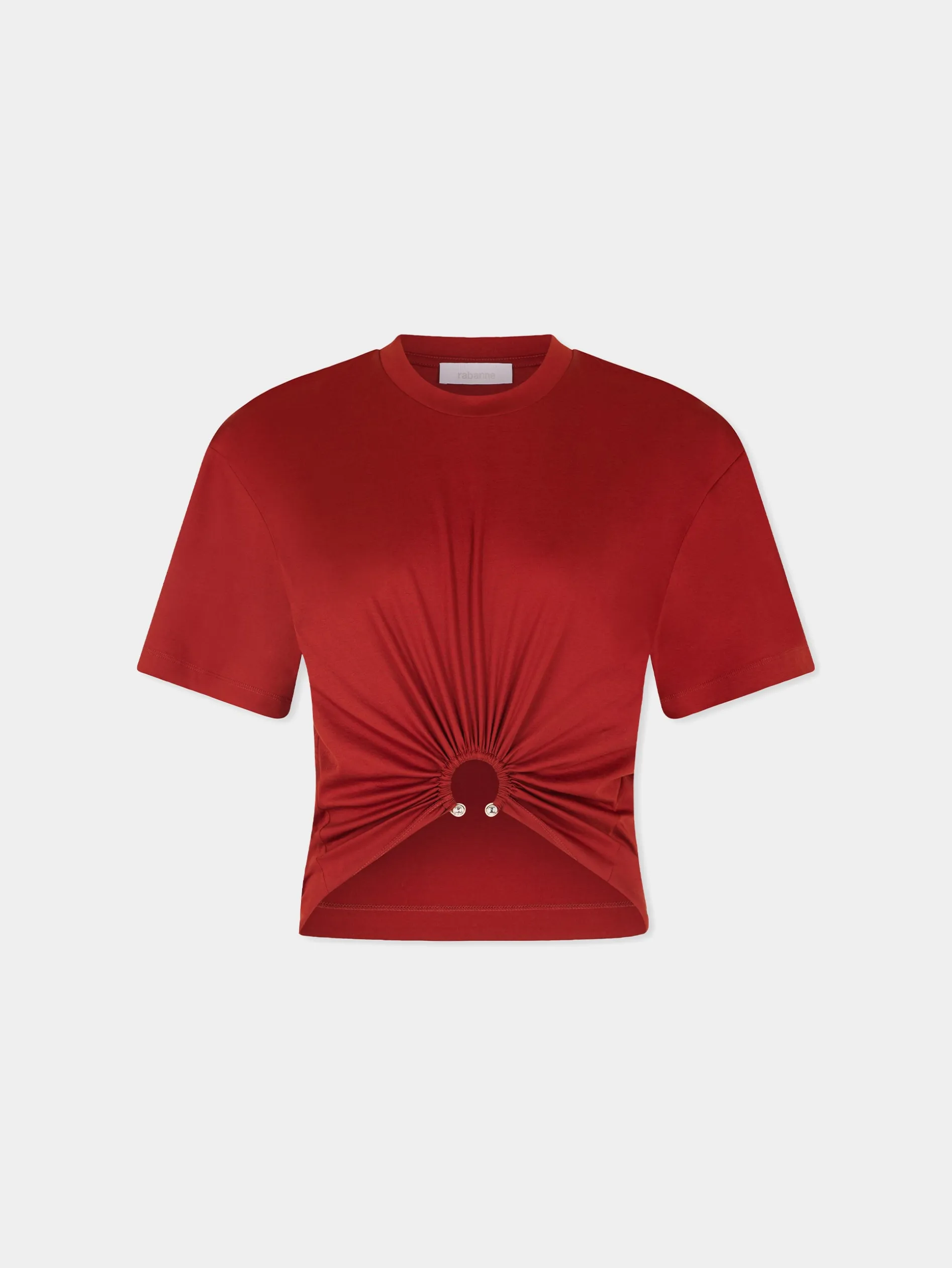 Store T-shirt terracotta à piercing Hauts