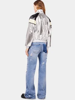 Discount Veste argentée à col roulé Vestes