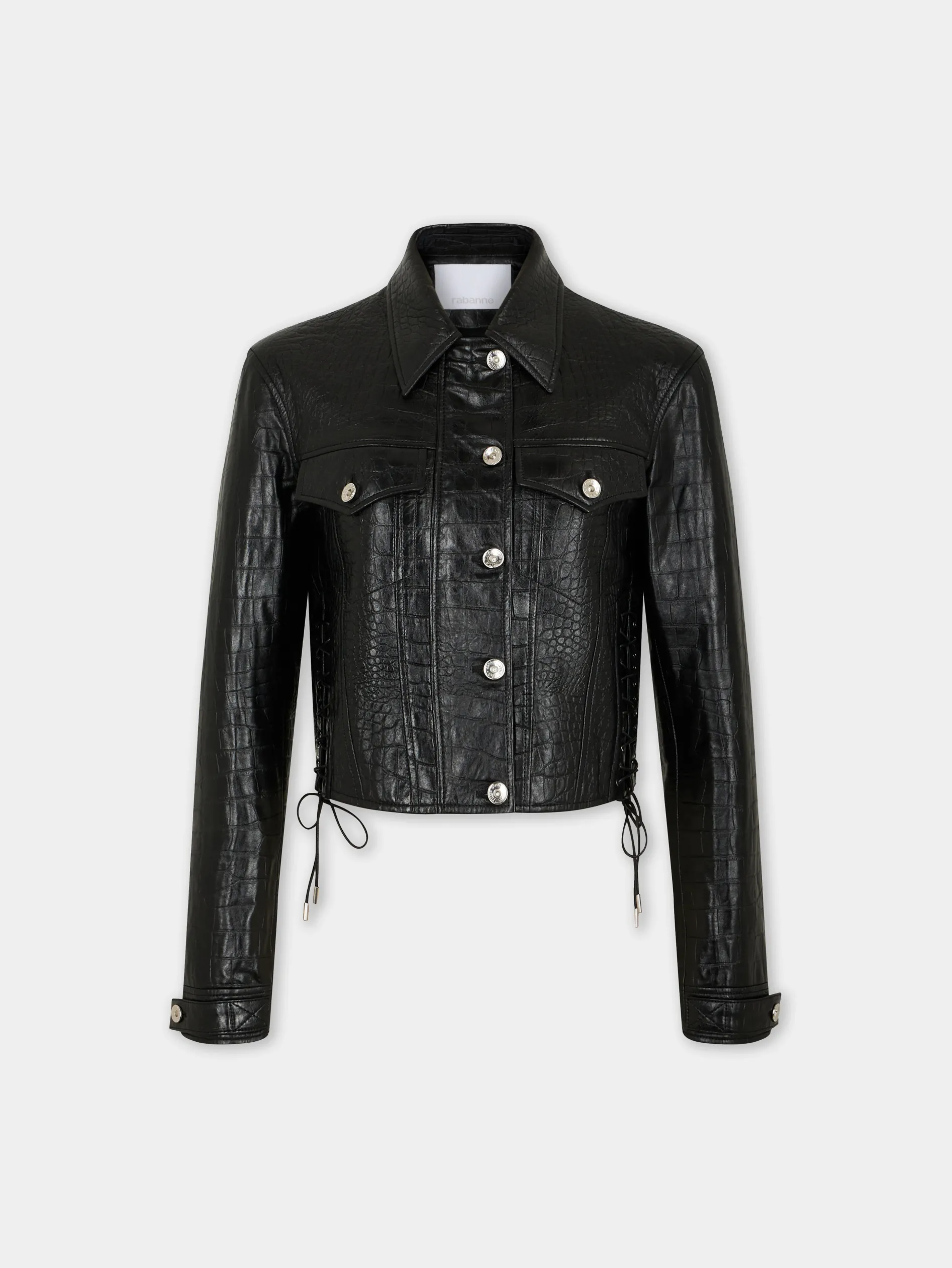 Cheap VESTE COURTE EN CUIR EMBOSSé CROCODILE Vestes