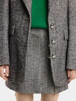 Best Sale VESTE LONGUE EN LAINAGE CHEVRONS Vestes | Maille