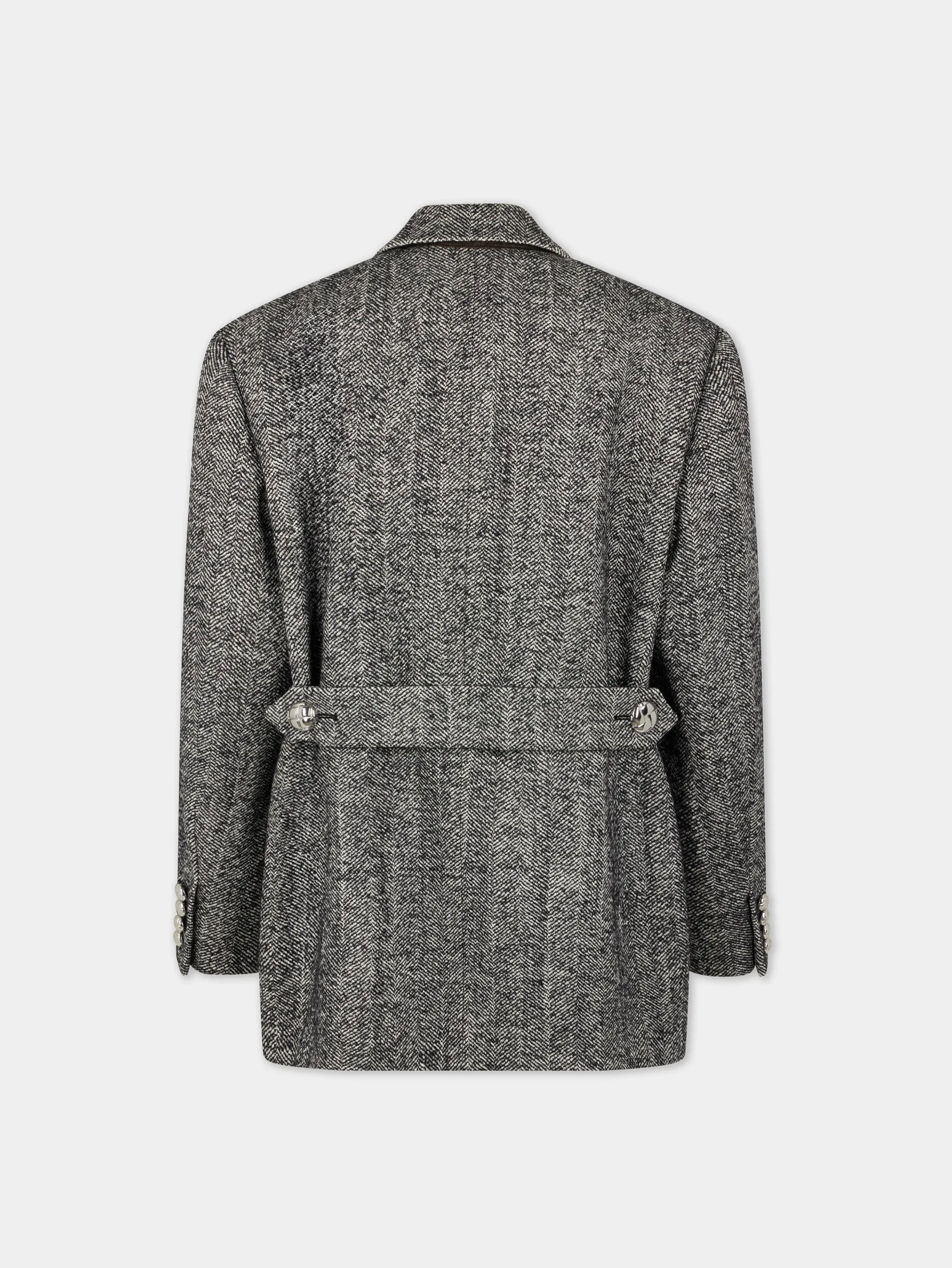 Best Sale VESTE LONGUE EN LAINAGE CHEVRONS Vestes | Maille